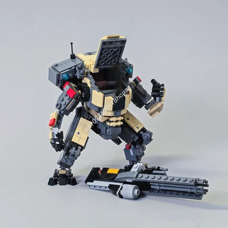 654PCS MOC Collectible Figures Titan From TitanfallS 2 Sculptures Model Building Blocks Stacking Bricks Creative Kid Toy Gift