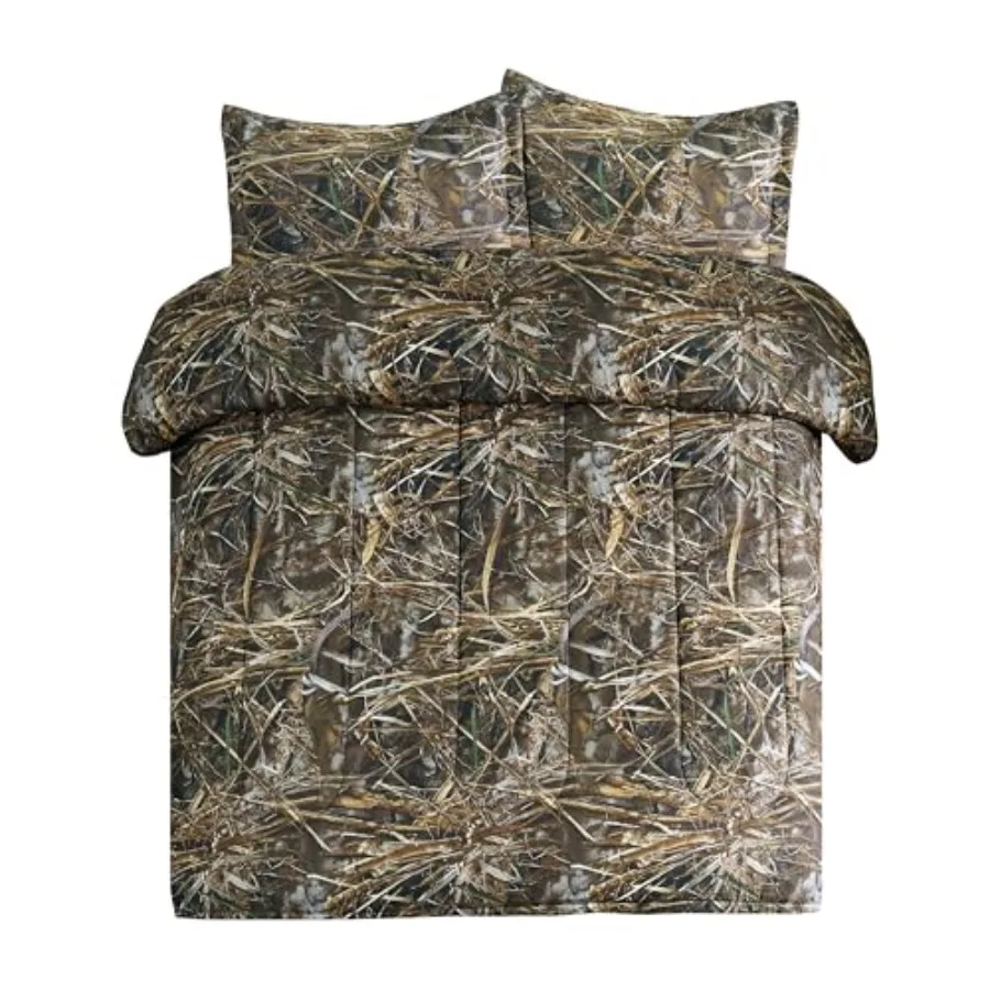 

Realtree Camo 3 Pcs Comforter Set Universal Outdoor Bedding Rustic Farmhouse Décor for Nature and Wildlife Lover Ideal for RV C