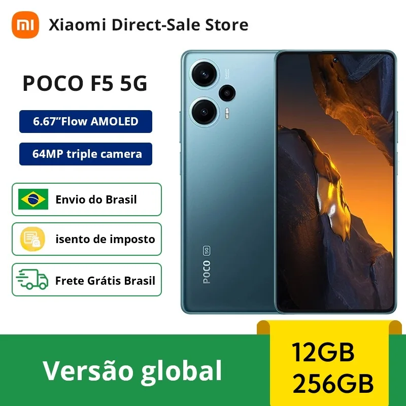 

POCO F5 5G Smartphone 12G RAM 256G ROM Snapdragon 7+ Gen 2 Octa Core 120Hz AMOLED DotDisplay 67W NFC 64MP Triple Camera with OIS