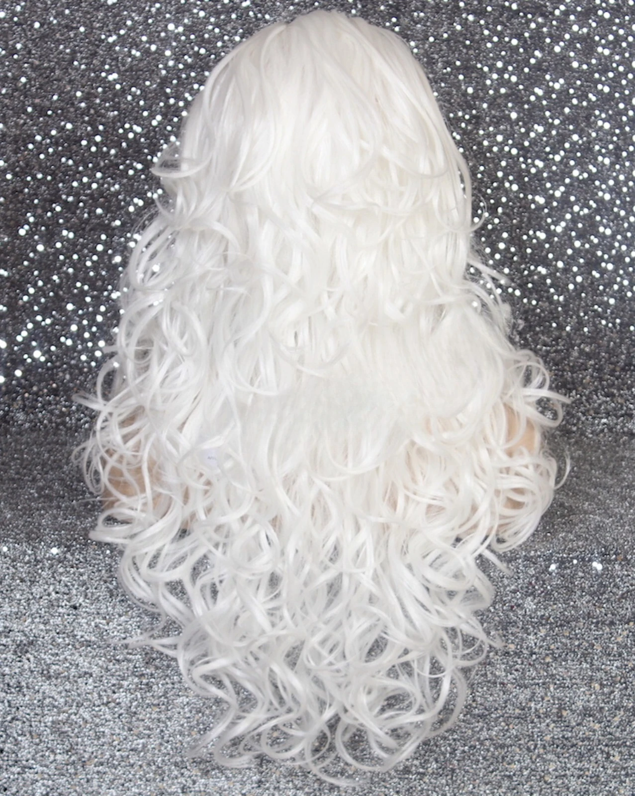 Campuran Panas Penuh OK Wig Panjang Keriting Poni Potongan Rambut Berlapis Putih NWT WBBT