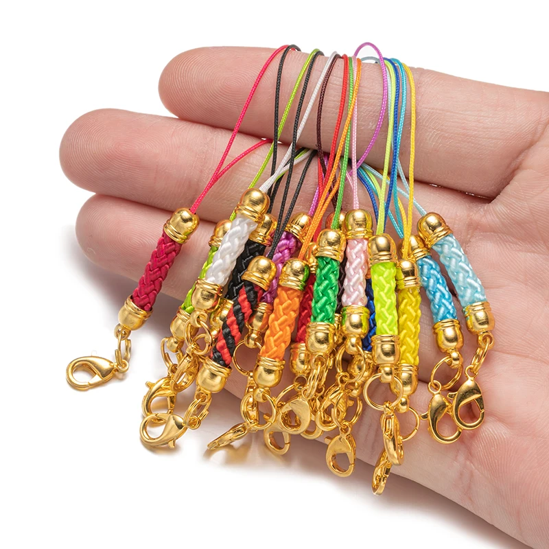 

30pcs Colorful Strap Charm Cords Lariat Clip Lobster Clasp For DIY Cellphone Charm Keyring Badge Holder Jewelry Making Accessory