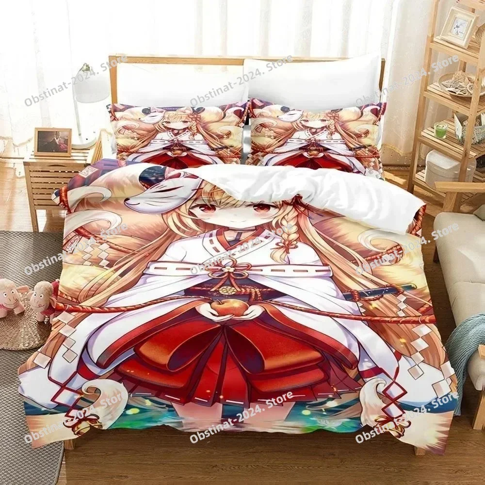 

3D Print Anime The Helpful Fox Senko San Bedding Set Single Twin Full Queen King Size Bed Set Adult Kid Bedroom Duvet cover Sets