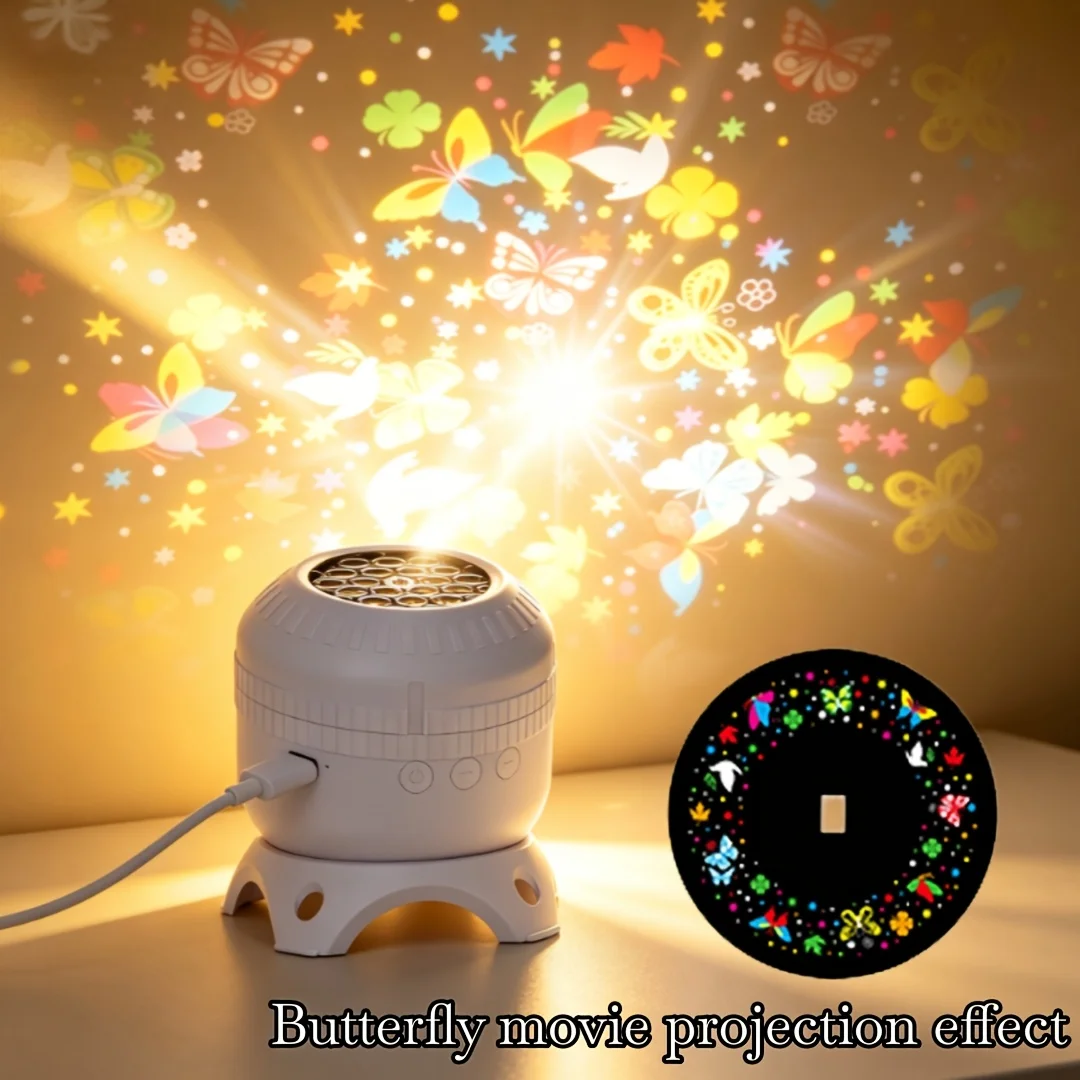 8-in-1 LED Mood Light Christmas Lights Snowflake Halloween Starry Sky Ocean Series Projection Lamp Small Night Light