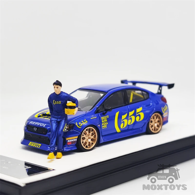 Mini Station 1:64 WRX STi Rally 555 Livery Blue/Rally car RB Diecast Model Car