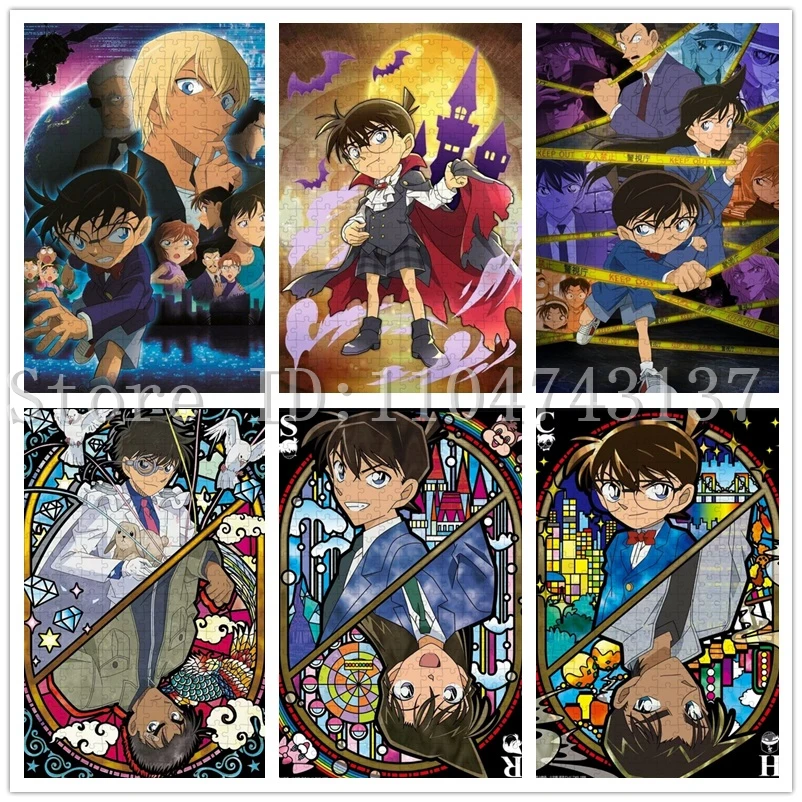 

108/300/500/1000 шт. детективные пазлы Конан для взрослых, игрушки для снятия стресса, аниме, головоломки, хобби ручной работы