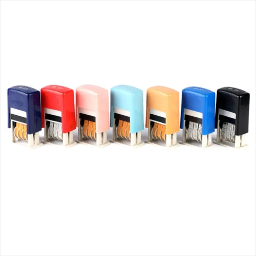 Mini Universal 4mm Back to Ink Self-Inking DIY Stamp Date Wheel Stamp Automatic Ink Return Date Stamps Handle Account Stamp