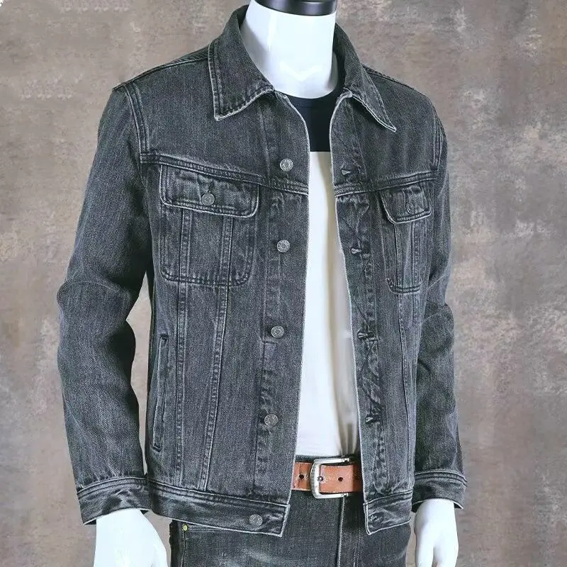 Autumn and Winter 2026 Retro Denim Jacket Men's Korean Slim Trend Handsome Multi-pocket Brand Man Luxury Tooling Jacket Men