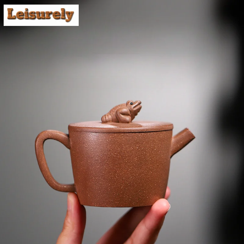 130ml High-end Yixing Purple Clay Teapots Famous Master Handmade Pot Raw Ore Section Mud Kettle with Strainer Zisha Tea Set Gift