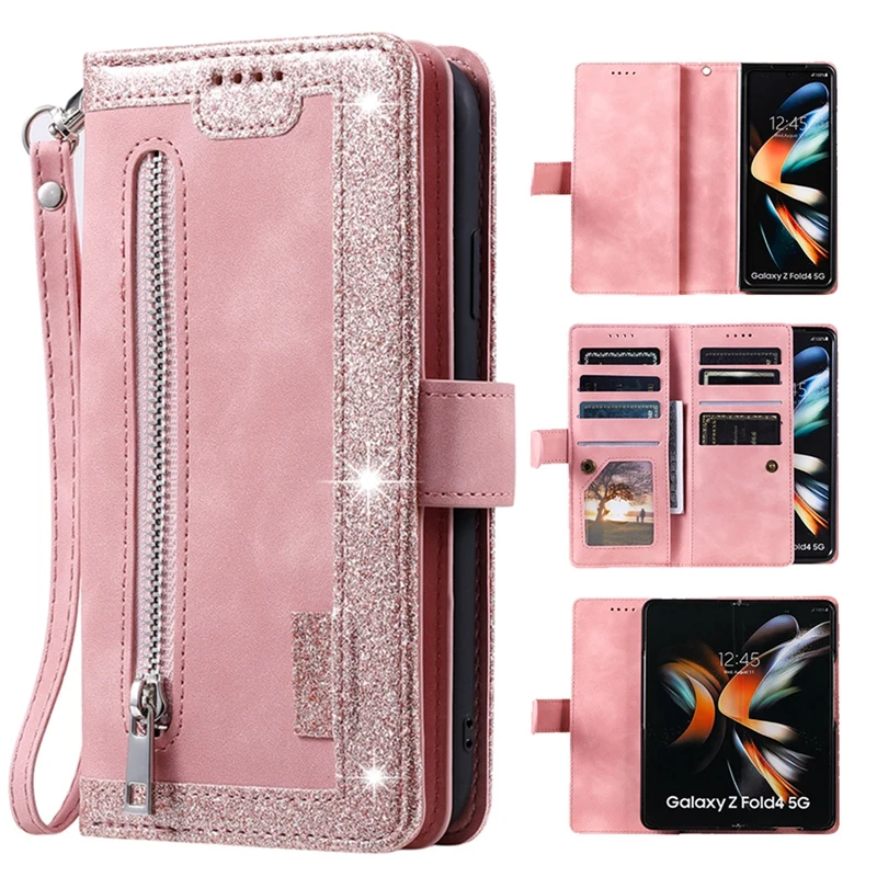 

Карманный Кошелек с карманом для карт 2024 9 для Samsung Galaxy Z Fold 4, искусственная кожа, чехол для телефона, искусственная кожа