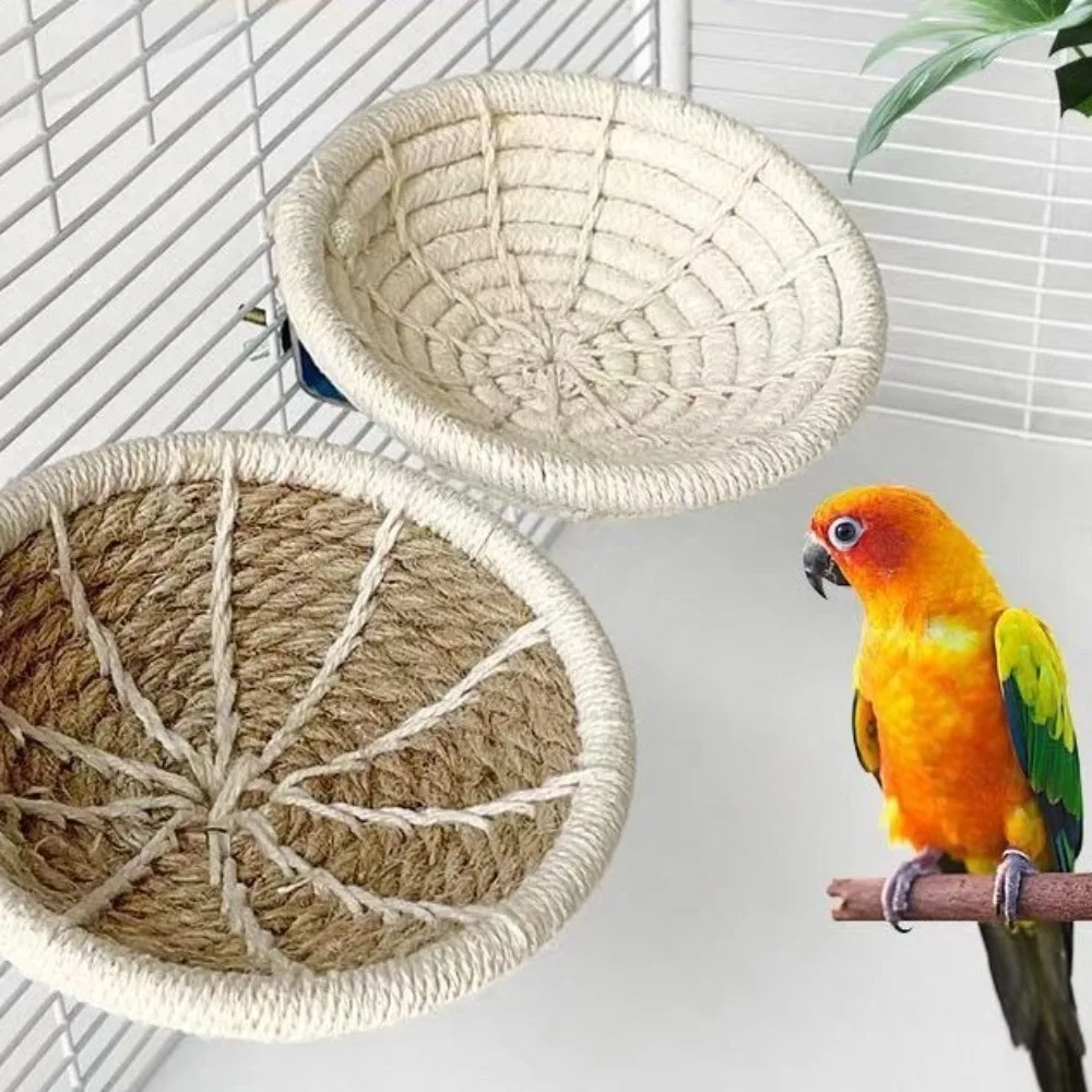 Pet Supplies Multi-Purpose Manual Braided Bird Nest Artificial Round Finch Nest Handmade Bird Breeding Nest Hamster