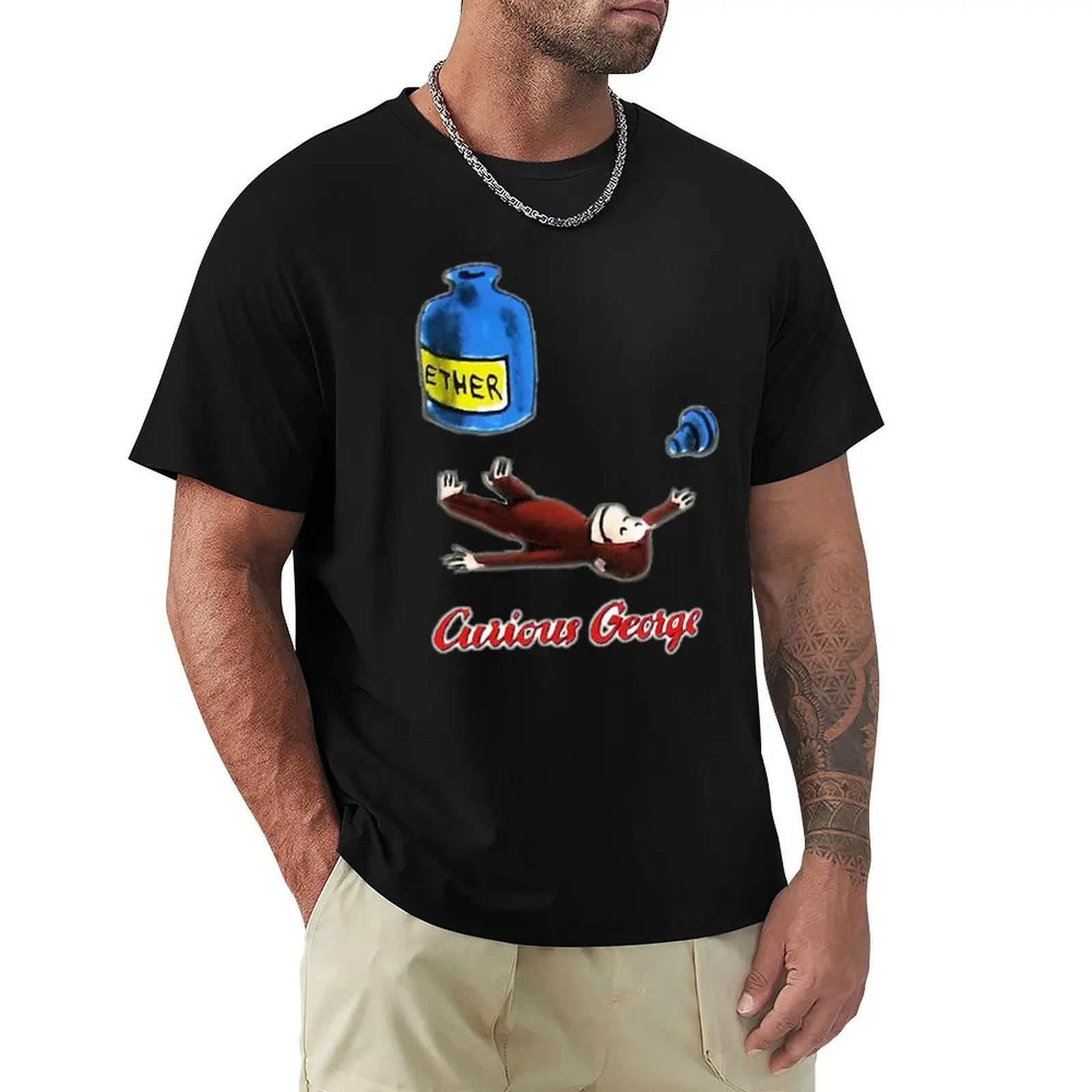 

Curious George- Breathes in Ether T-Shirt oversizeds blanks mens graphic tshirts