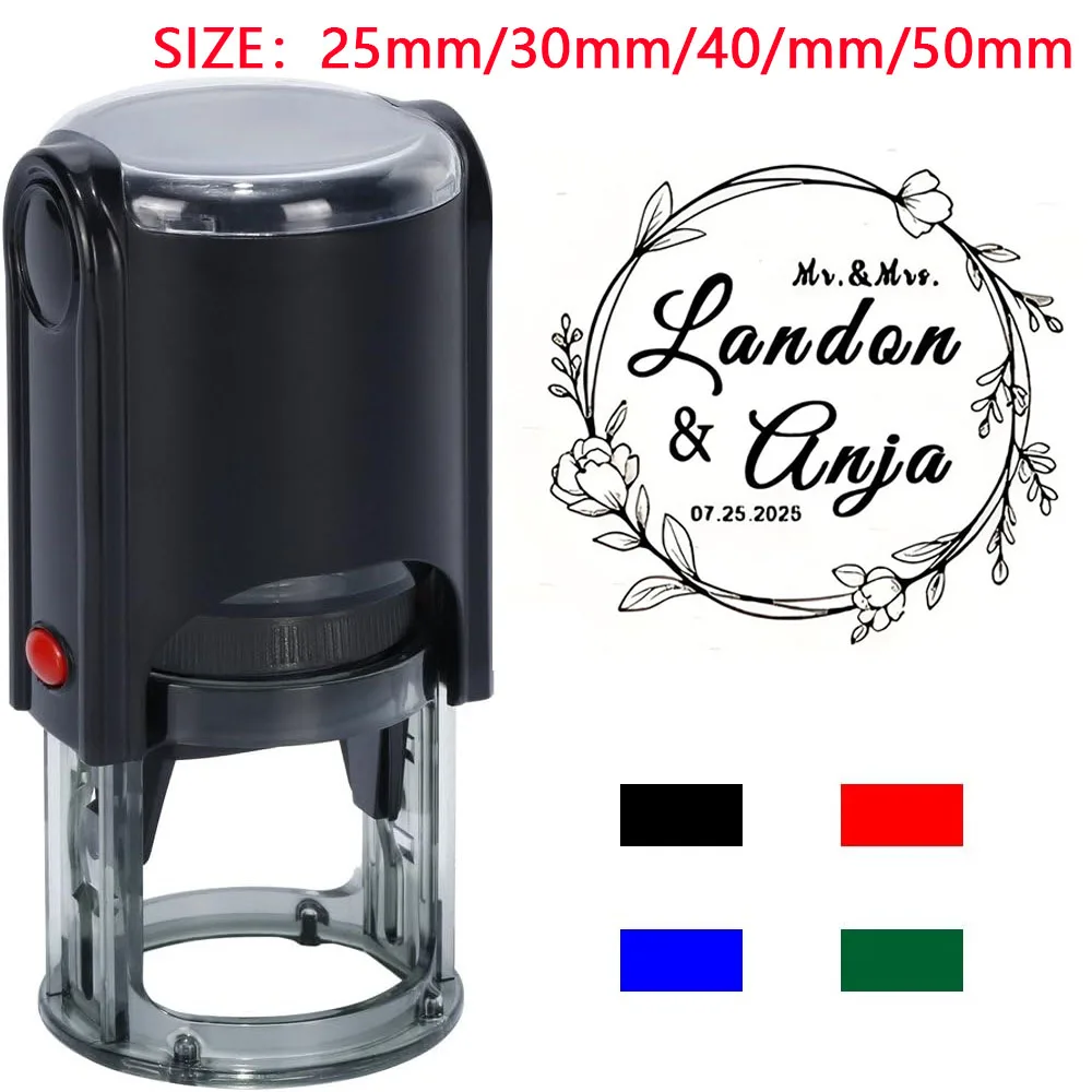 

Customizable Self-Inking Stamps,Large Size Self Inking Wedding Stamp Custom Text Stamp,Choose from Many Fonts & 5 Ink Colors ﻿