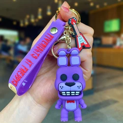 FNAF Keychain Sundrop Moondrop Figures Freddy Bonnie Chica Action Figure Key Chain Collection Funtime Foxy Pendants Model Toys