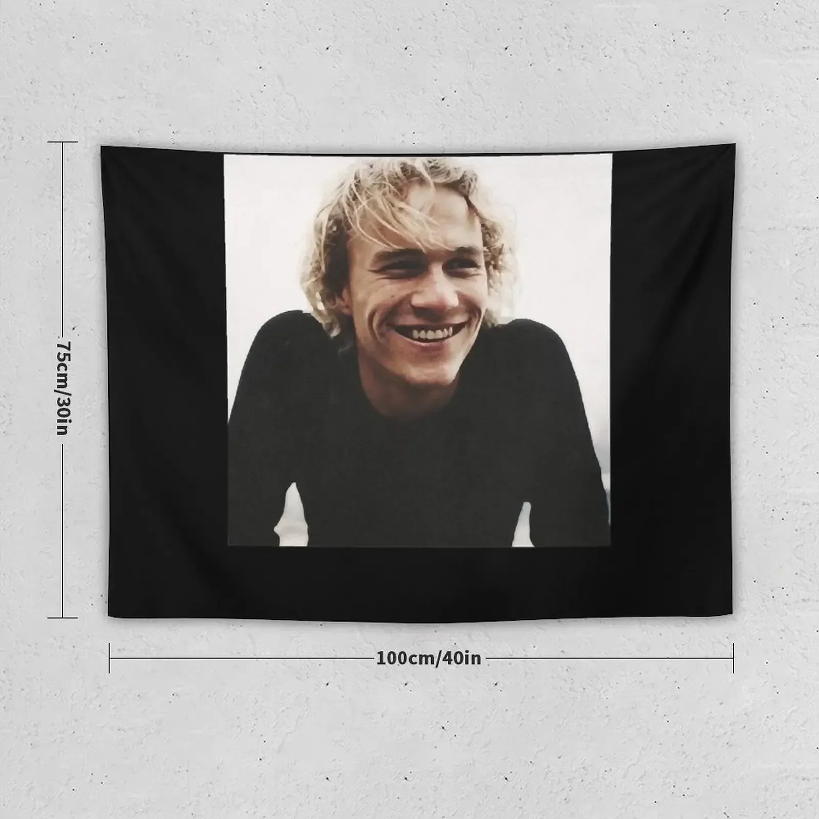 Blond Heath ledger on black background Tapestry Outdoor Decor Aesthetic Room Decor Korean Bathroom Decor Tapestry