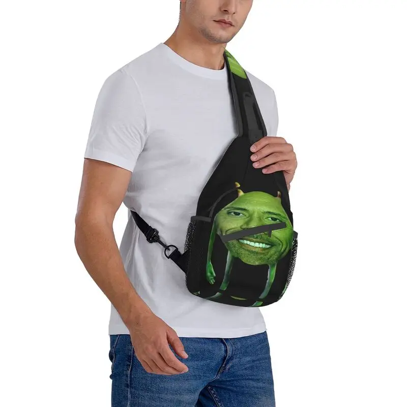 Mochila cruzada Dwayne The Rock Johnson Meme para hombre, bolsos de hombro para el pecho, Camping y ciclismo