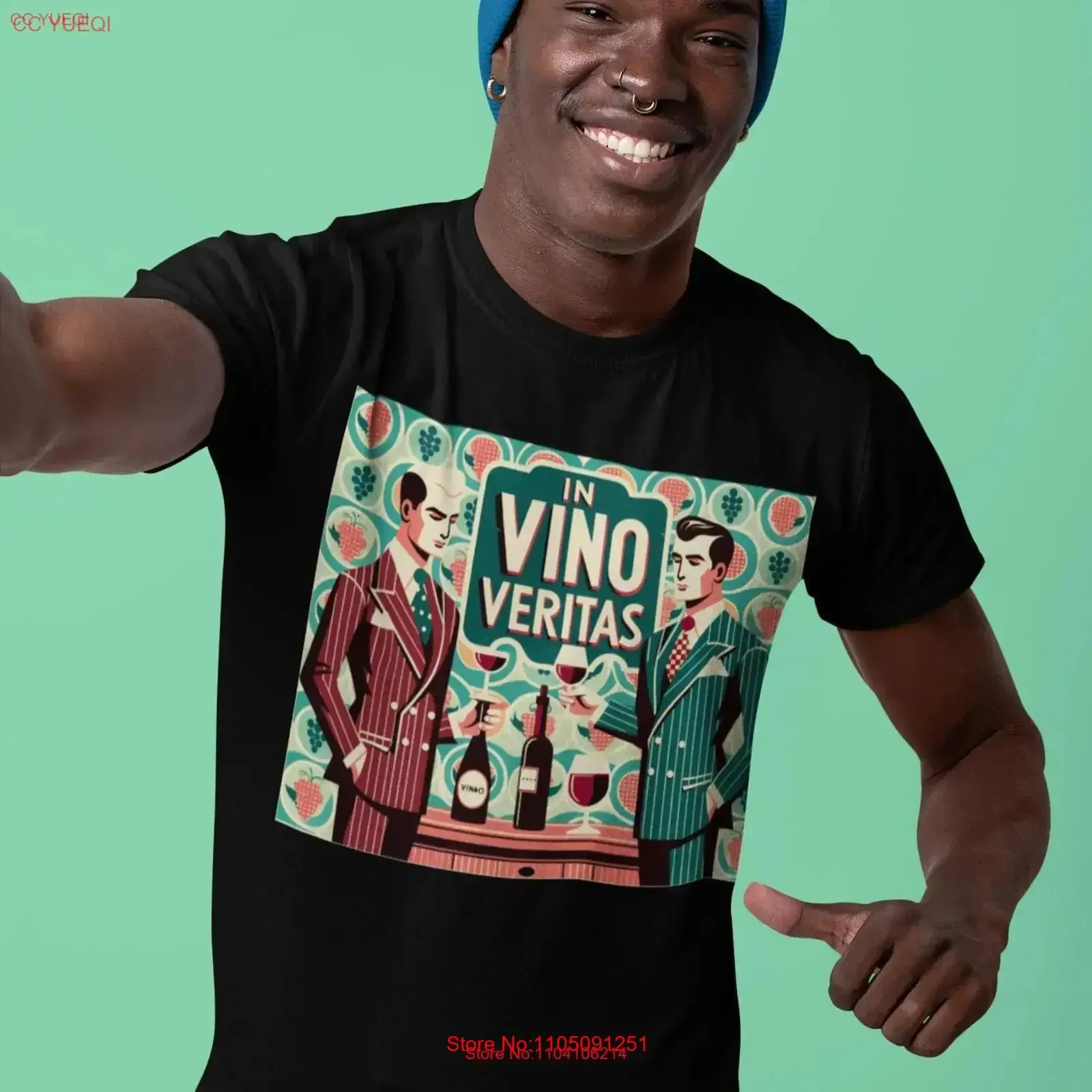 Abrazar el mundo del vino Sommelier camiseta para amantes culinario con Vintage Vibe 'In Vino Veritas' inspiración vintage lavado