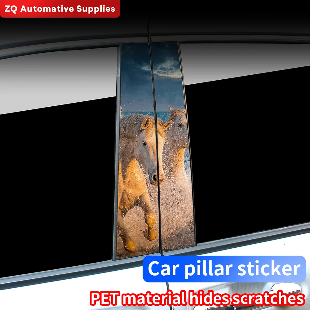 

Horse Car Stickers B-pillar Sunscreen DIY Auto Center Column Cover Scratches Animals Decoration Stickers Auto Accessories