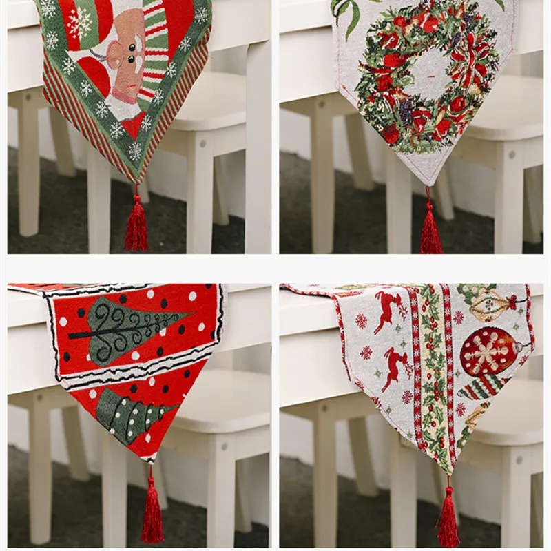 Festival New Christmas Home Decoration Products Knitted Cloth Table Flag Creative Christmas Tablecloth