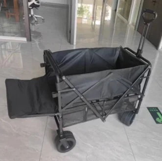 Hand-Held Outdoor Folding Camping Trolley Double Brake Wheel Design Convenient Wide Wheel Camping Trolley Camp Car