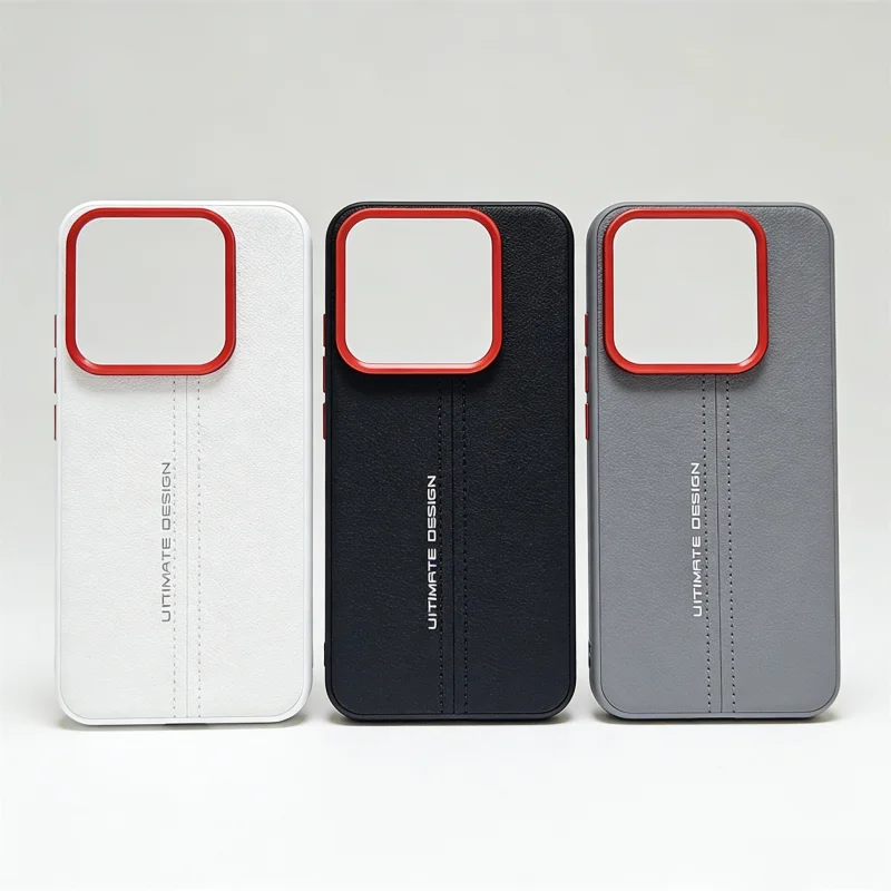 Lekkie, luksusowe skórzane etui na Xiaomi 17, silikonowa twarda obudowa na tył telefonu Mi 17 5G, stylowa, odporna na wstrząsy osłona. — zdjęcie produktu 6