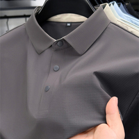 Summer Short Sleeve T-Shirt - Premium Jacquard Spandex, 7A Antibacterial, Seamless, Contrast Color, Split Hem, Wrinkle-Free Polo