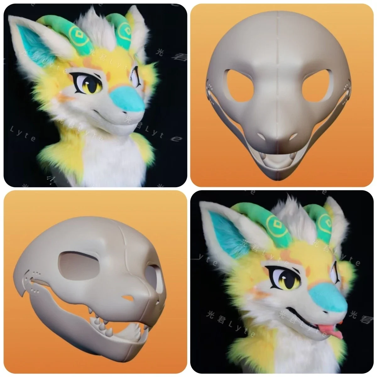 

Fursuit Kemono Base Mask Realistic Writing Headbase Furry Movable Jaw Base Fursuit Mask Cosplay Costumes DIY Accessories