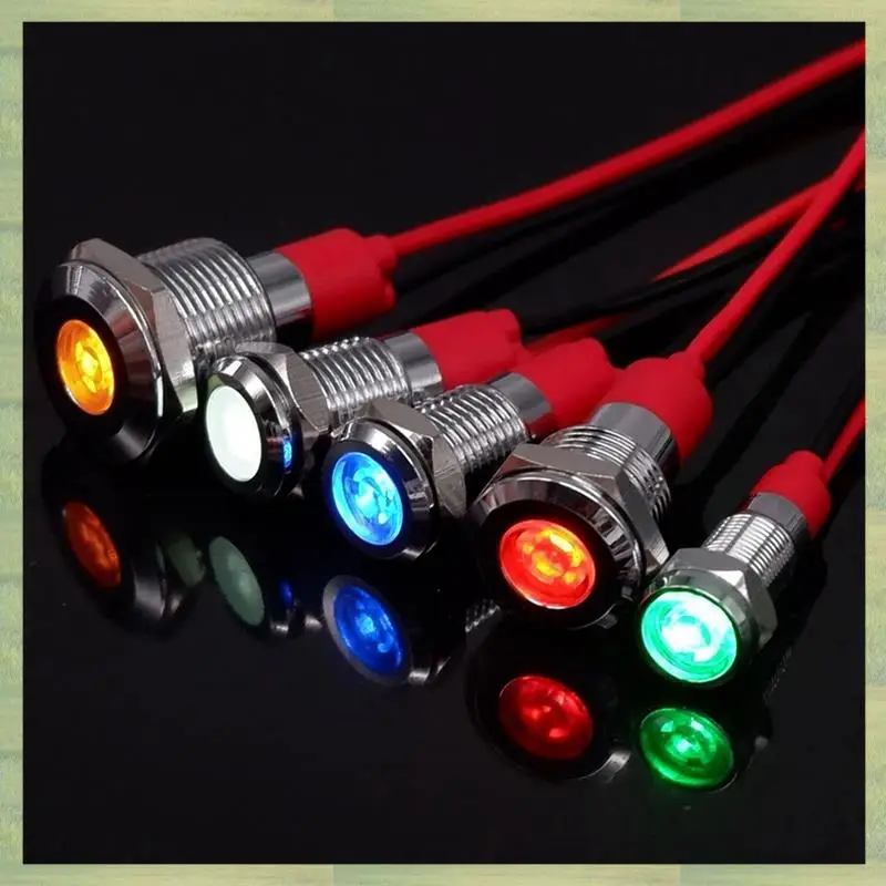 ATP2 Top Angebote 20Pcs 6Mm Metall LED Warnung Anzeige Licht Signal Lampe Pilot Onboard Display Lichter Mit draht 3V