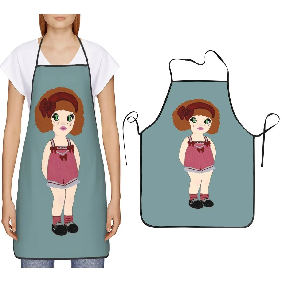

Doll Paper Apron Chef Cooking Cuisine Tablier Waterproof Bib Kitchen Cleaning Pinafore for Women Men Gardening