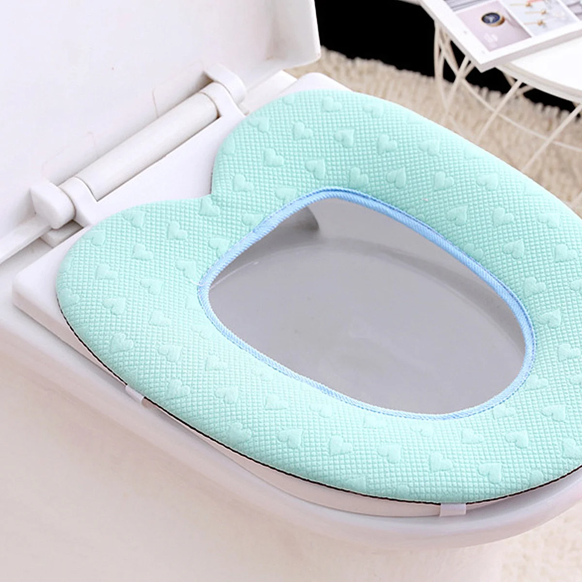 

Toilet Seat Cover Khaki Soft Warm Durable Simple Design Washable For Home Bathroom Ideal Gift Women Elderly