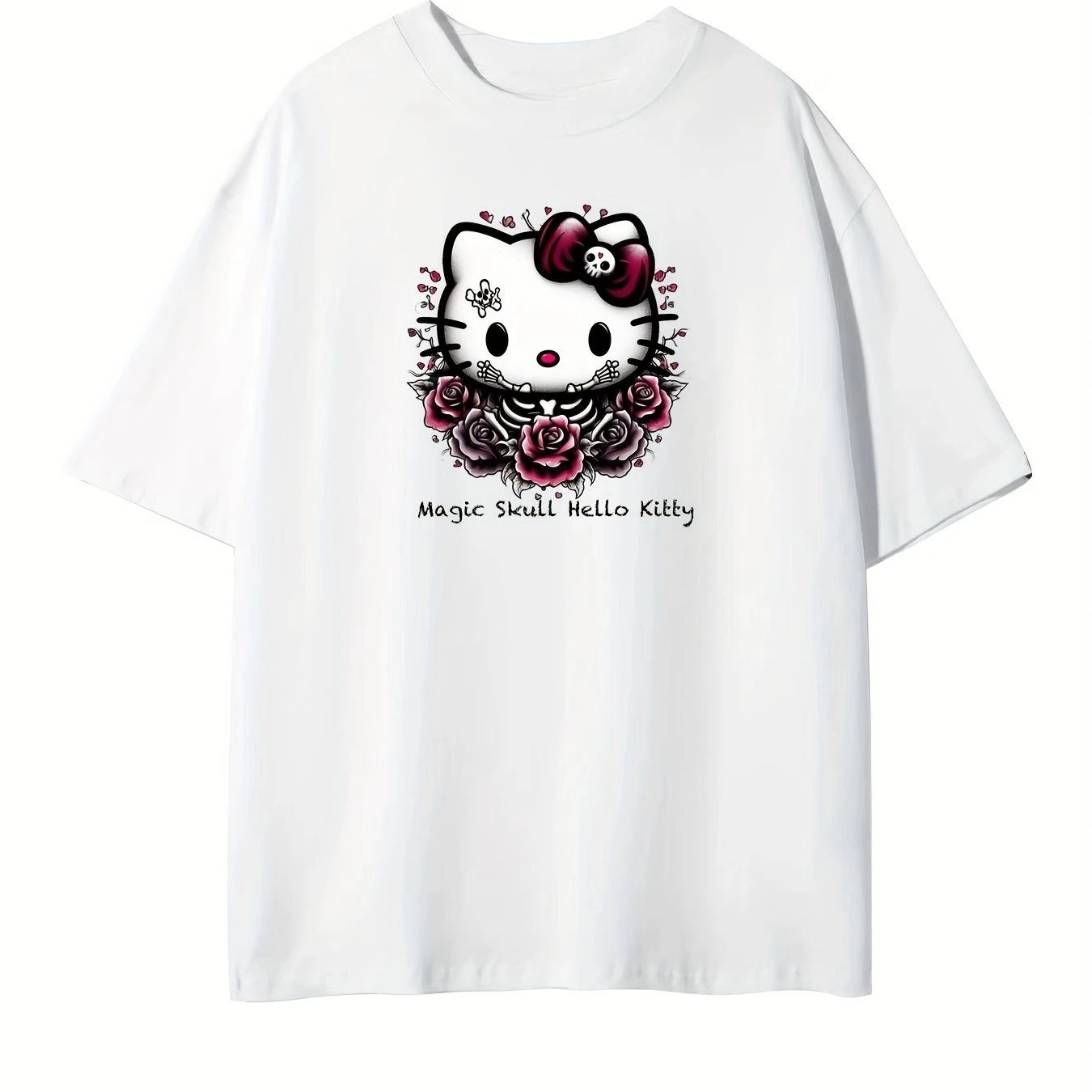 

Hello Kitty Halloween Graphic Printing Summer Autumn Winter Cotton Men's and Women's T-Shirts Short Sleeves Luxury Outdoor