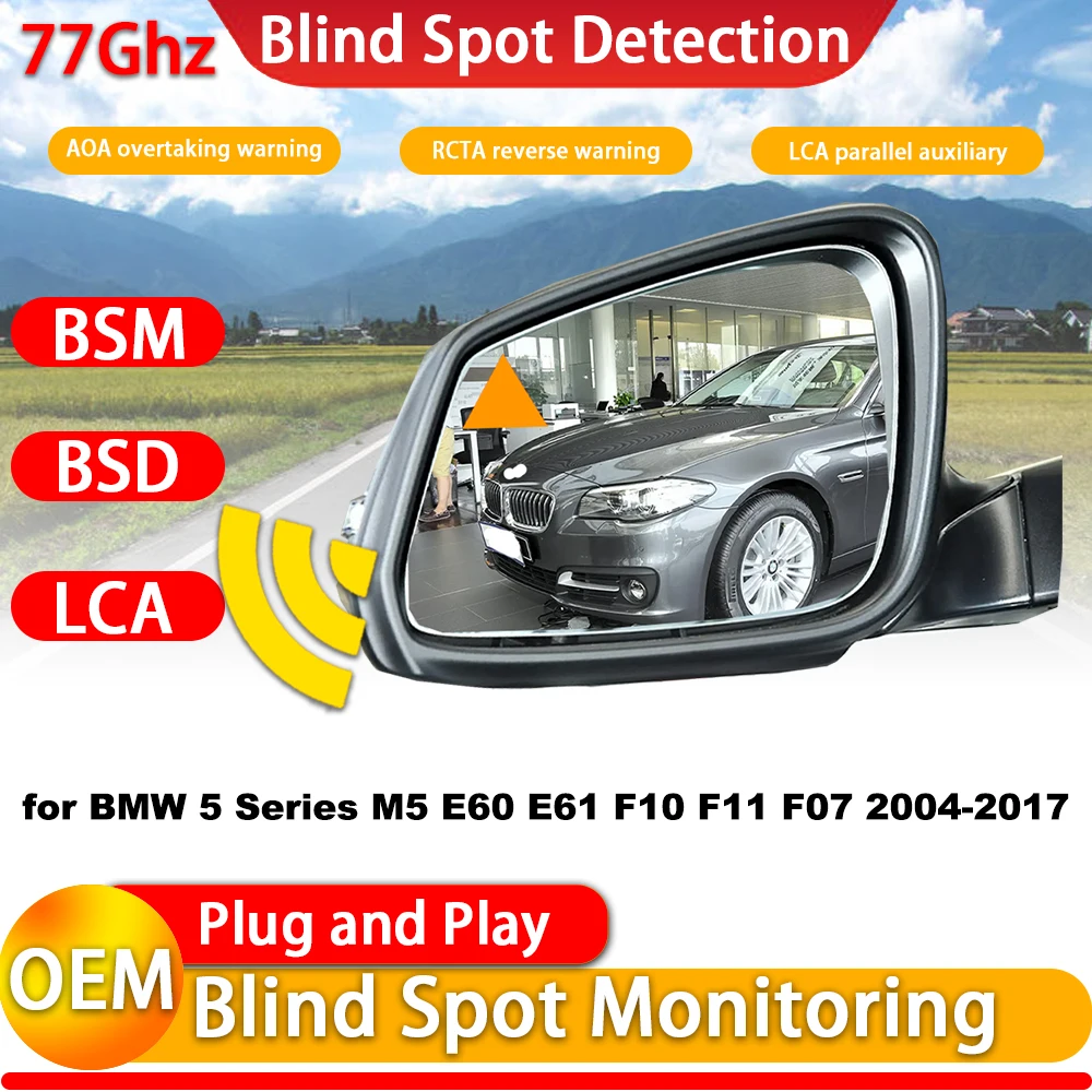 for BMW 5 Series M5 E60 E61 F10 F11 F07 2004-2017 OEM Blind Spot Monitoring Information Detection Assist System 77Ghz Millimeter