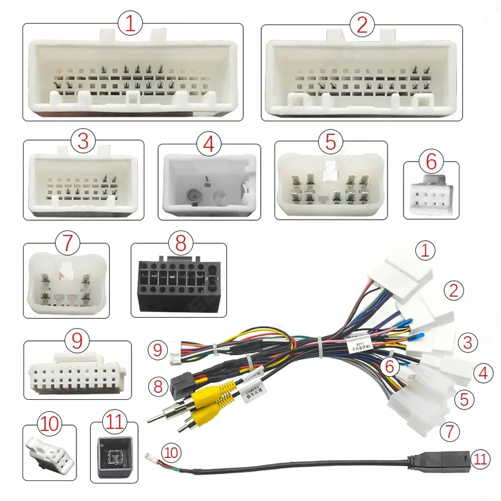 Wiring Harness CAN Bus Decoder Car Android Connector Cable Adapter for Toyota Camry Levin Highlander Corolla Rav4