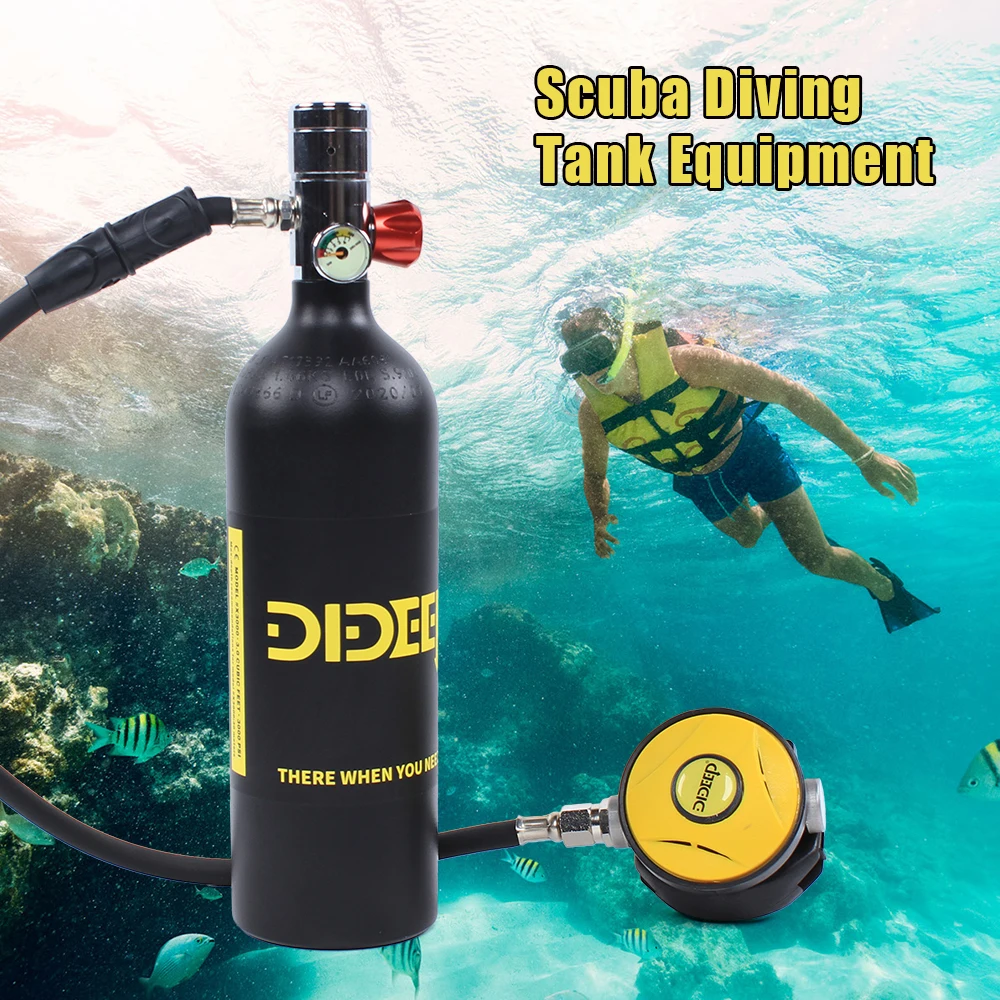 Mini Underwater Breath Equipment 1L Scuba Oxygen Tank Pump Snorkeling Air Tank Kit Scuba Diving Tool Set Portable