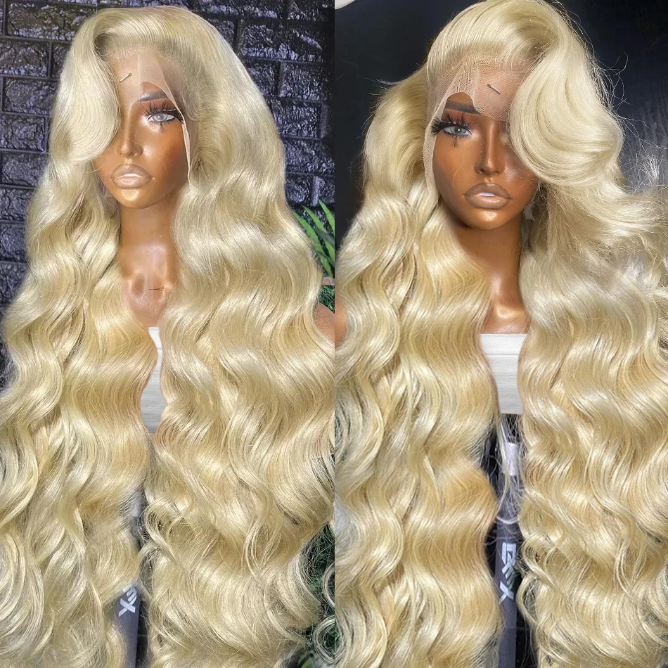 613 kolorowy Body wave 13x6 hd koronkowa peruka z ludzkich włosów 30-calowy koronkowy przód brazylijski miodowy blond tanie peruki na wyprzedaży