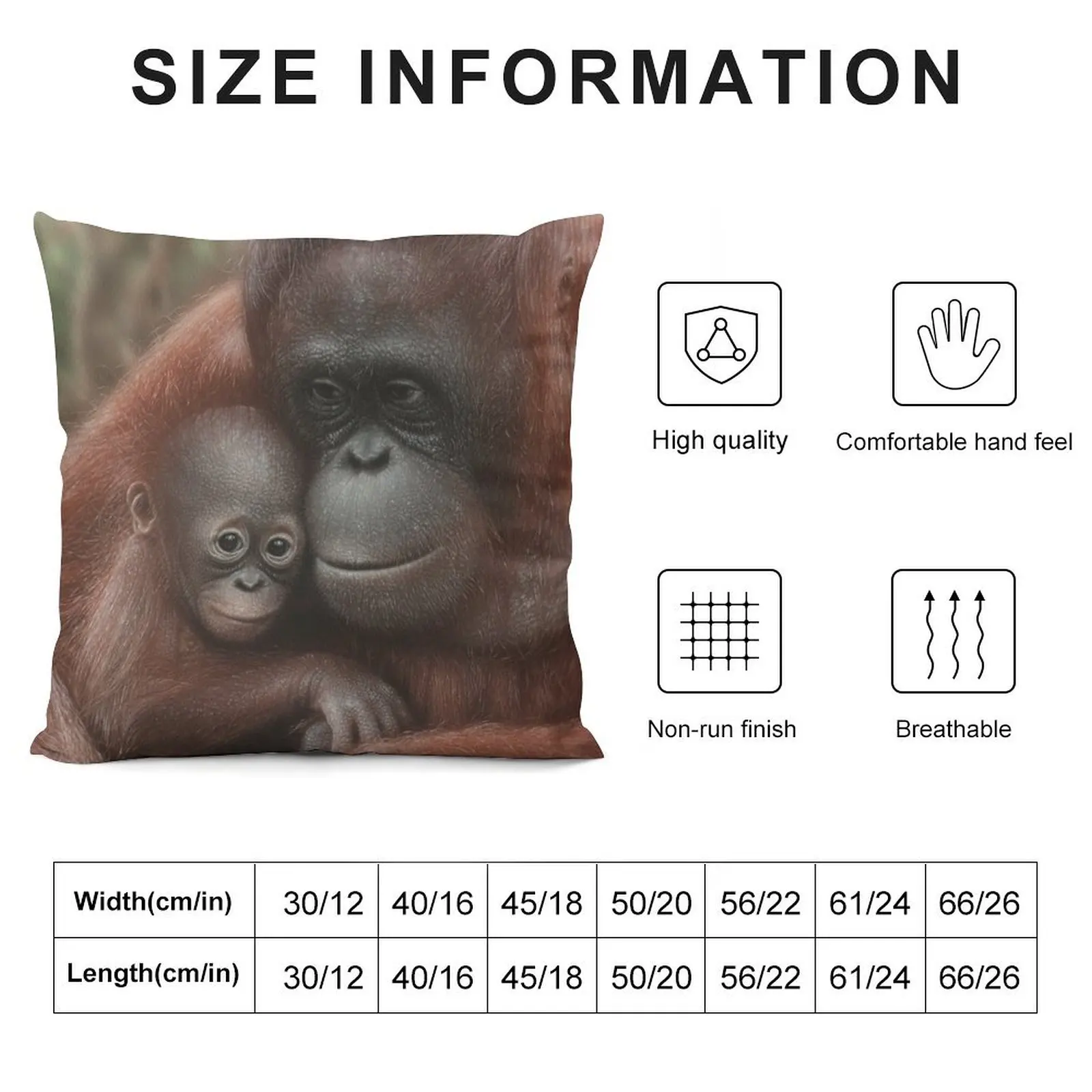 Orangutan Mother & Baby - Snuggled Throw Pillow luxury decor Covers For Sofas pillow