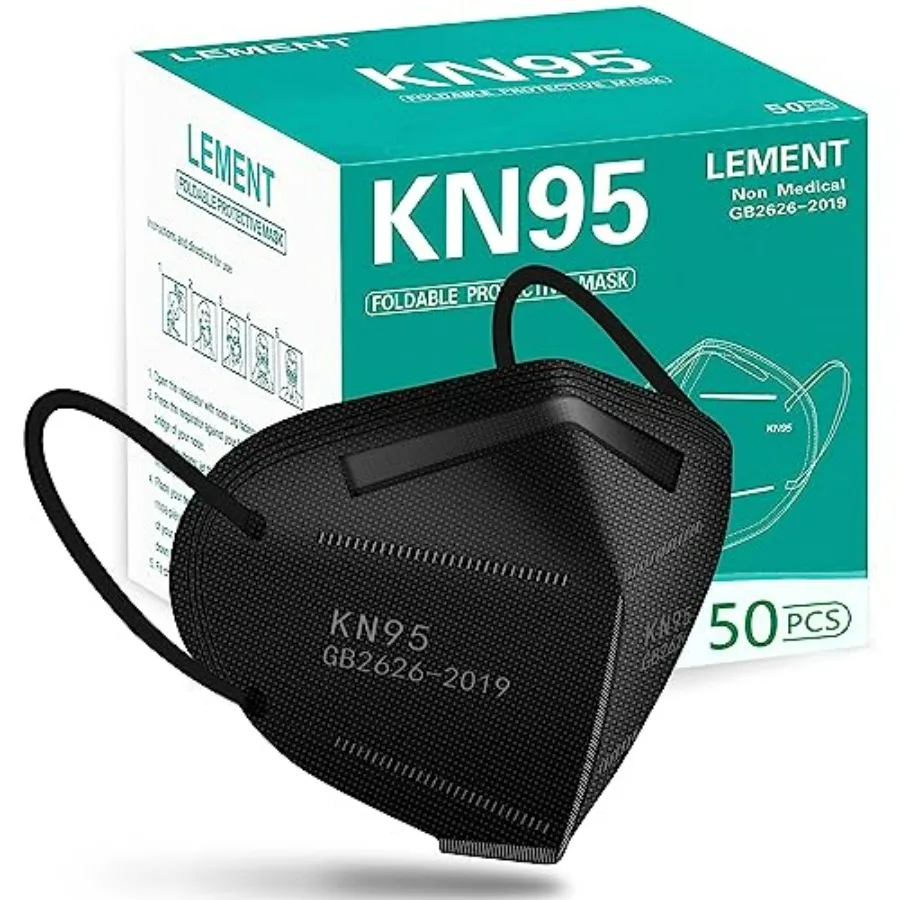 

50pcs KN95 Face Mask 5 Layer Cup Dust Safety Masks Filter Efficiency≥95% Breathable Elastic Ear Loops Masks