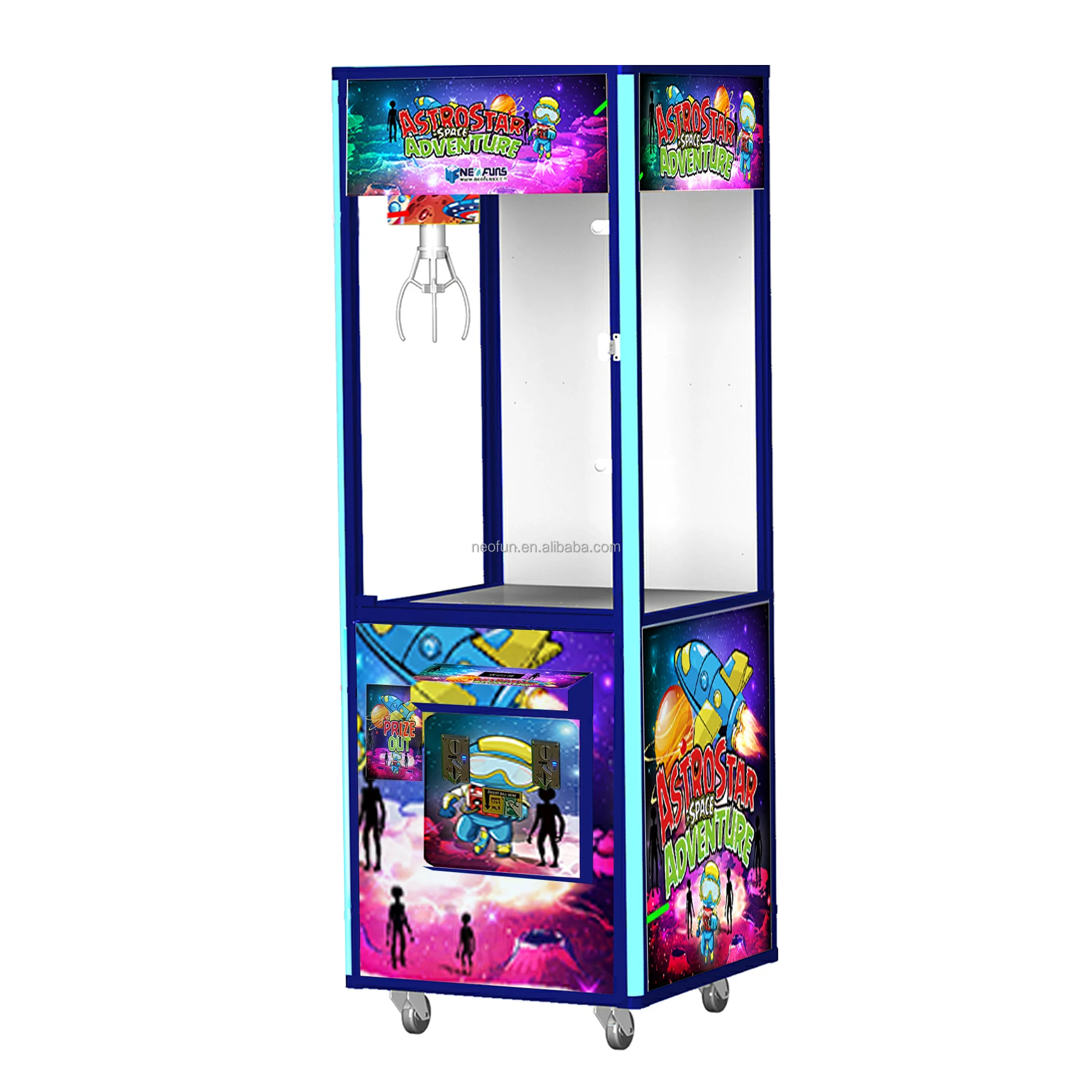 Coin Operated Toy Vending Claw Crane, Arcade Game Machine for Kids, Candy Capsule Dispenser, Fun Entertainment Equipment