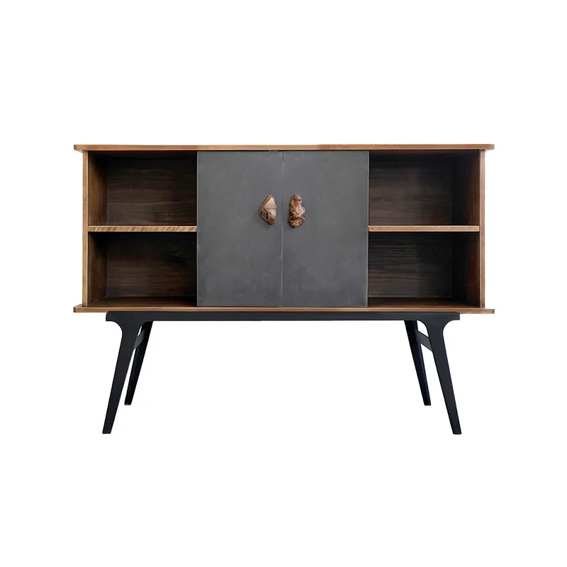 

Solid wood side cabinet Wrought iron locker Living room Home B & B furniture Corner