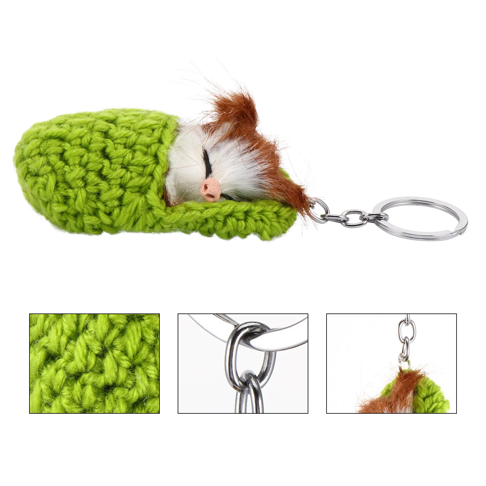 1Pcs Sleeping Mouse Keychain Premium Alloy Key Ring Bag Pendant Phone Strap Car Key Holder Chic Gift for Kids Friends Fashion