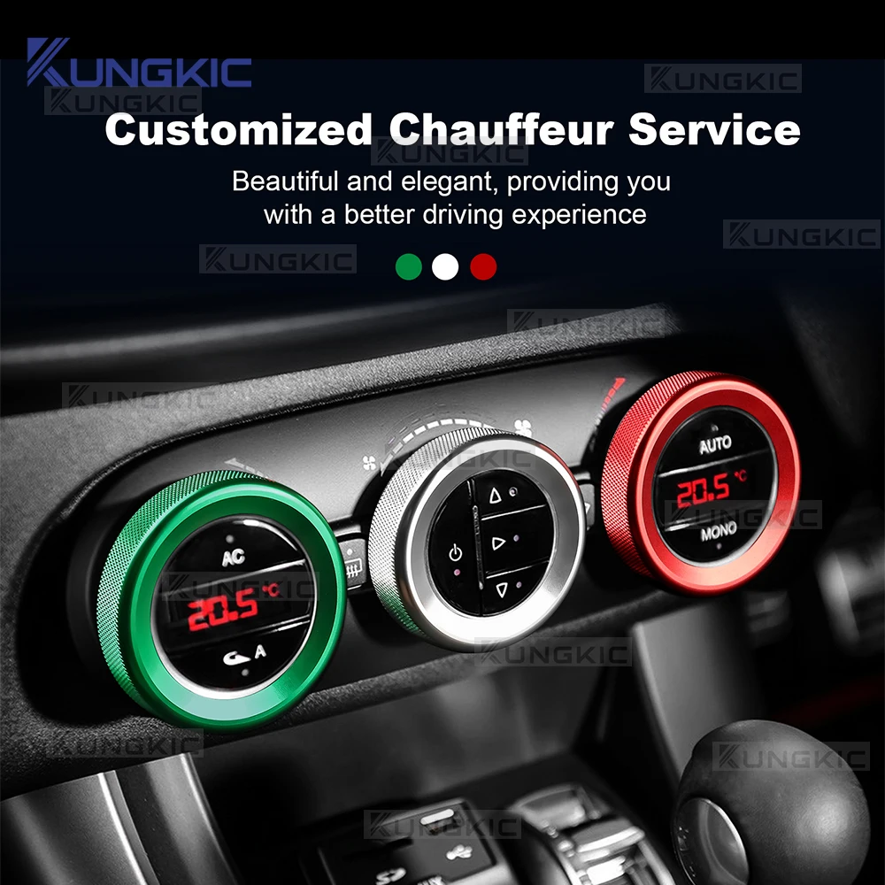 

﻿ Для Alfa Romeo Giulietta 940 (2010-2021) — декоративные кольца на ручки кондиционера, трехцветная отделка