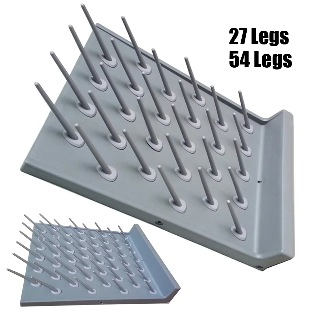 2PCs Lab Supply Wall Desk Drying Rack 52 pegs/27 Pegs Cleaning Equipment Grey PP Helps to Dry Tubes, Beakers, Flasks, Glassware