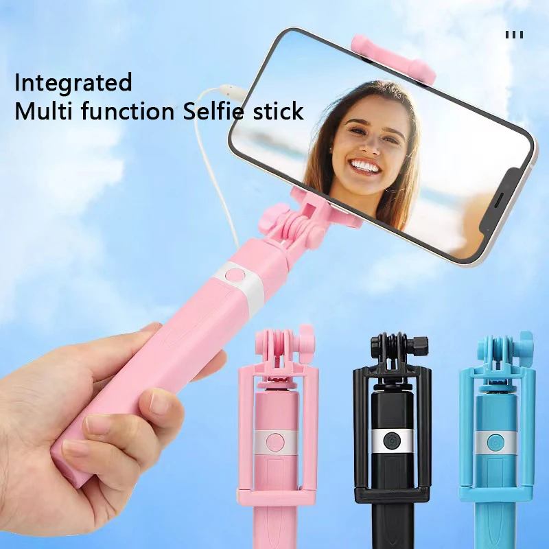 1 PC New Wire Controlled Selfie Stick Suitable Type-C Plug Mini Portable Selfie Stick 18.5*2CM