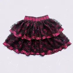 Harajuku stampa a righe Y2K torta minigonna gotico stile giapponese pizzo Punk Ball Gown gonne Kawaii scuola Casual Party Skater