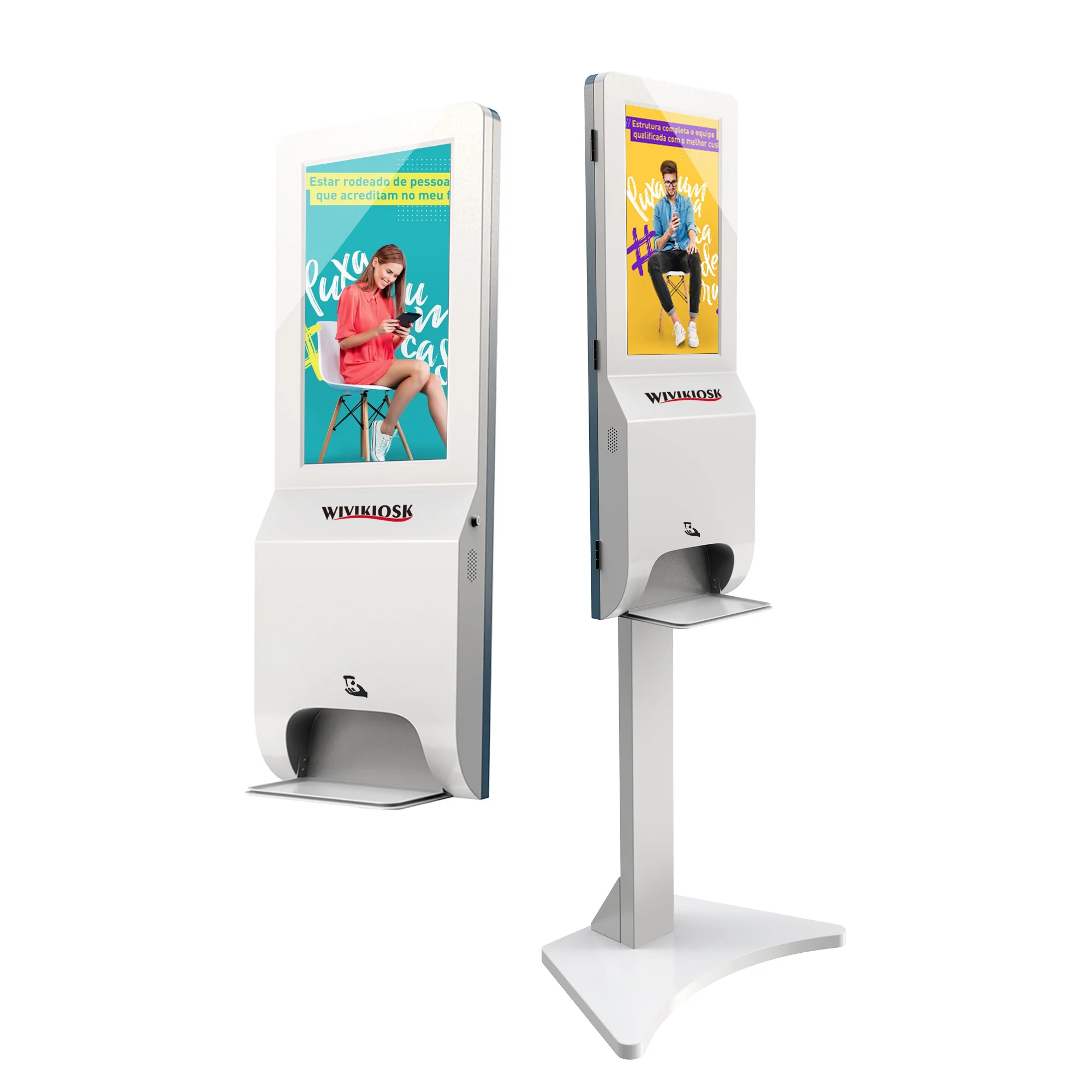 Android advertising equipment digital signage sanitizer with auto hand sanitizing dispenser