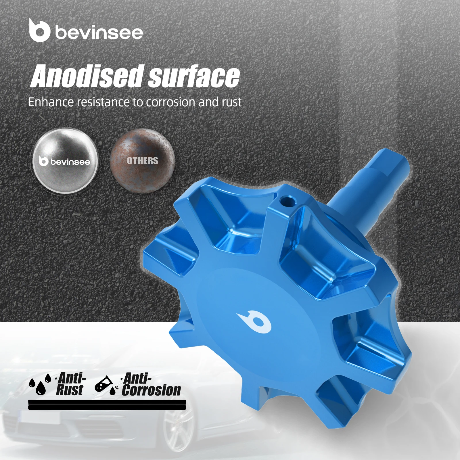 مجموعة خزان توجيه كهربائي من الألومنيوم من BEVINSEE لـ MINI R50 R52 R53، لسيارات BMW E34 E39 E60 E61 E87 E82 E36، استبدل 32 41 6 851 218 #6