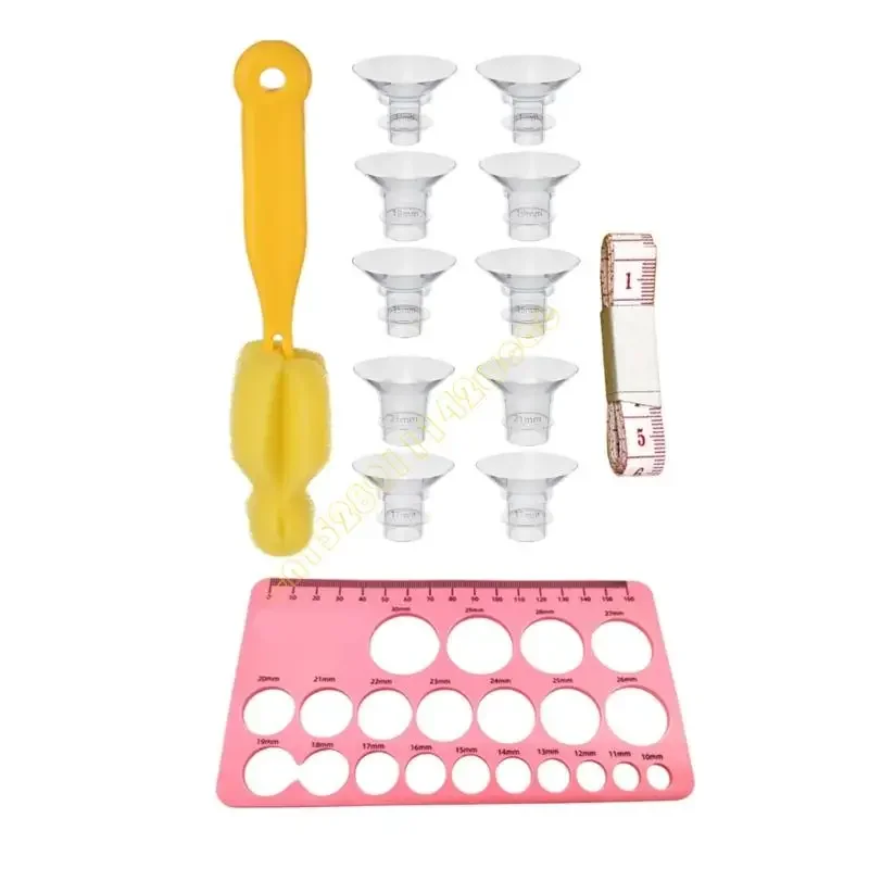

Adjustable Breast Flange Inserts 13mm to 21mm Silicone Adapter Converter with Ruler for Optimal Milk Expression DXAD