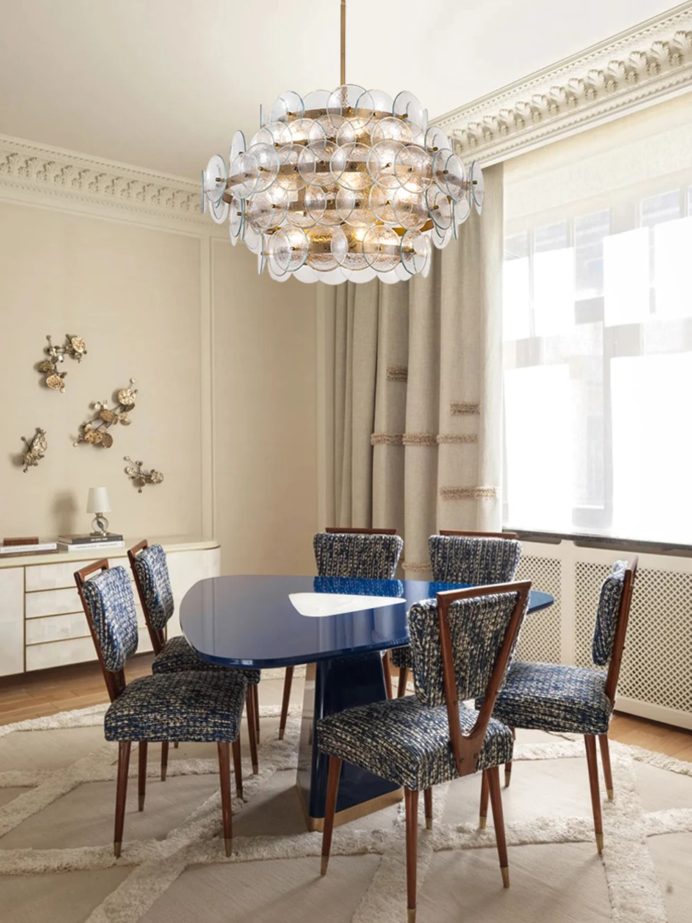Murano Collection Round Linear E14 Dimmable LED Chandelier