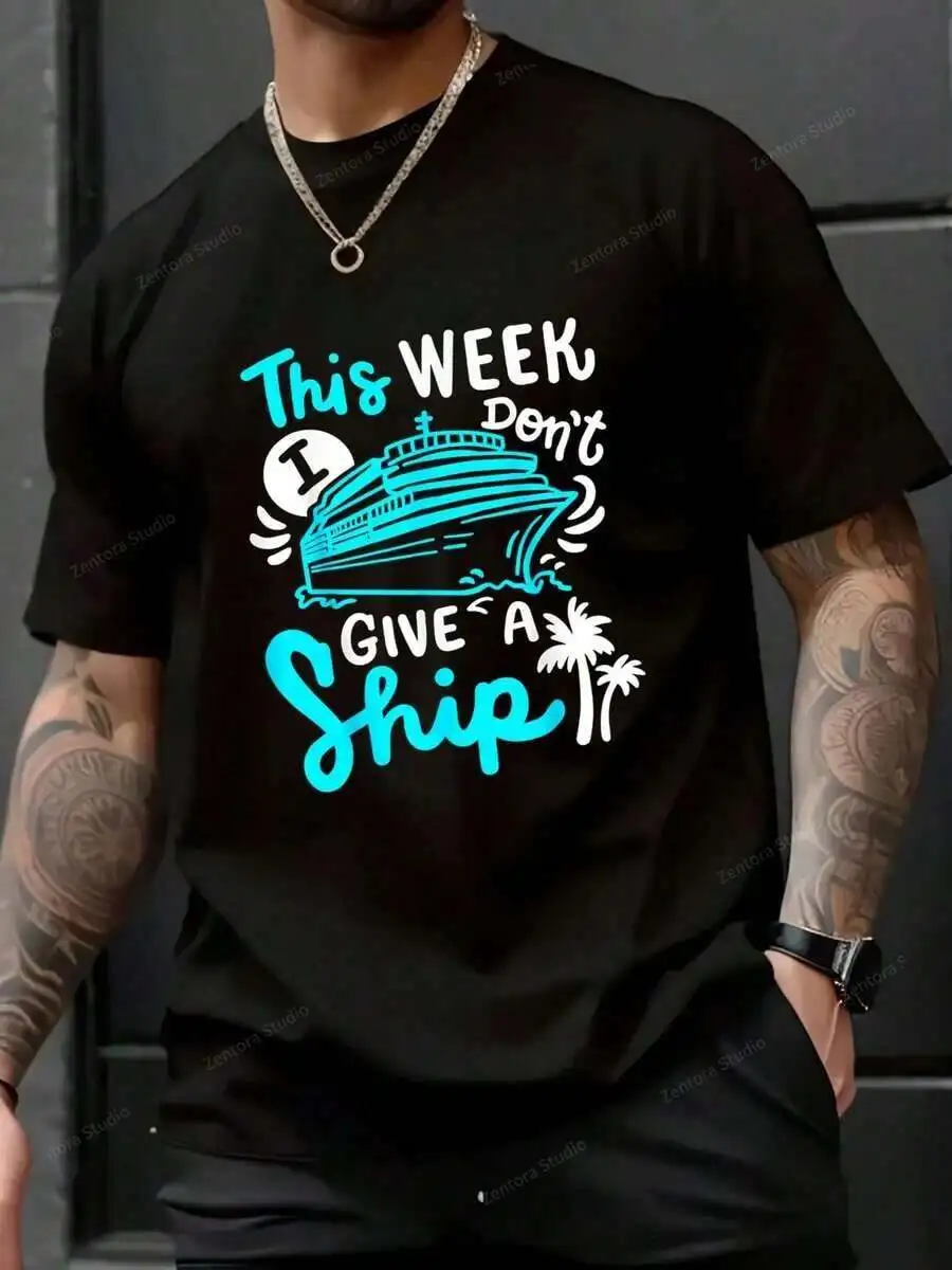 Cruise Cruising Ship T-Shirt - 100% Cotton Graphic Tees Men, Summer Shirts Y2K Clothes, Matching Outfits For Couples, Jamaica Na