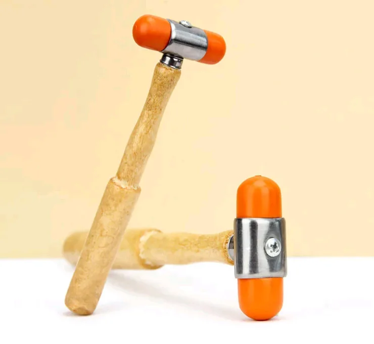 1pc Solid Wood handle rubber head meridian percussion hammer Durable T-shaped diagnostic hammer