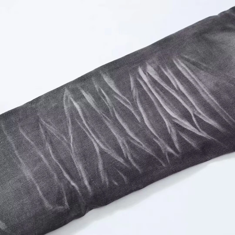 Street Fashion Designer Men Jeans High Quality Retro Gray Stretch Skinny Fit Ripped Jeans Men Y2K Brand Vintage Denim Pants - Image 4